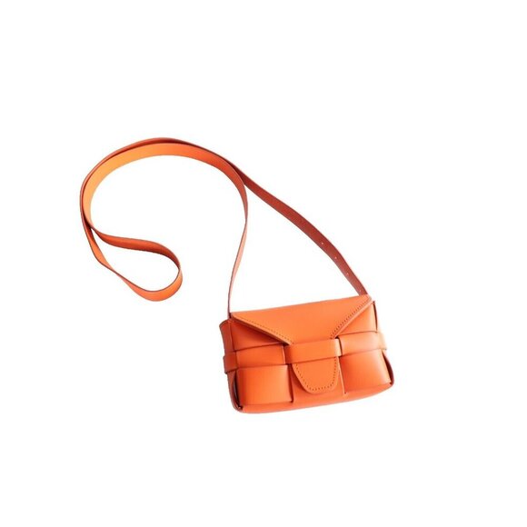 Manuel-Dreesmann Women’s Small Orange Saka Woven Leather Bag Crossbody $676 USD - Picture 9 of 10